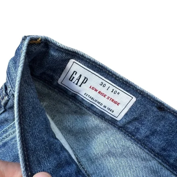 Women’s GAP Low Rise Wide Leg Jeans Ripped Hem (Low Rise Stride) 100% Cotton - Picture 5 of 11